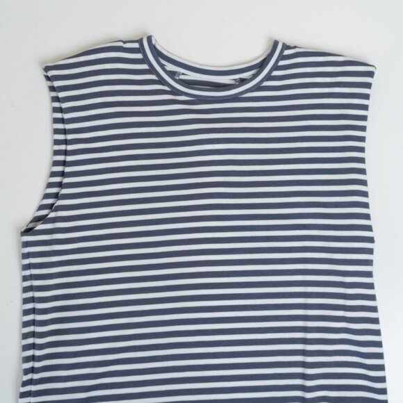 Madewell Blue and White Striped Muscle Tee - Picture 7 of 12